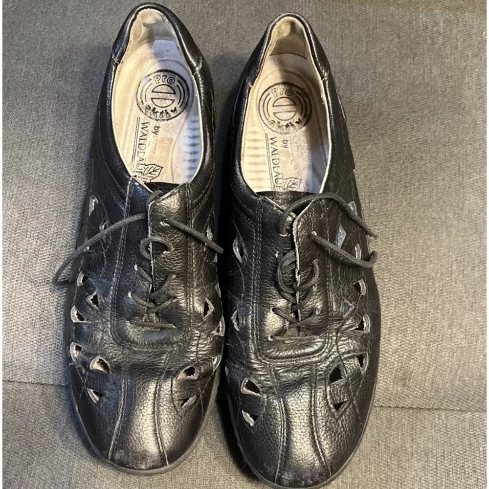 Waldlaufer Henni Black Cut Out Leather Lace Up Shoes Size 6